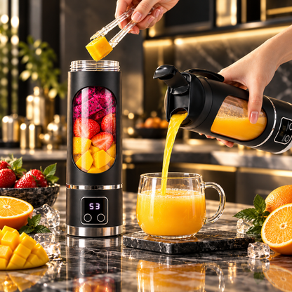 Pouring a fresh blend from the VIRAL Portable Blender